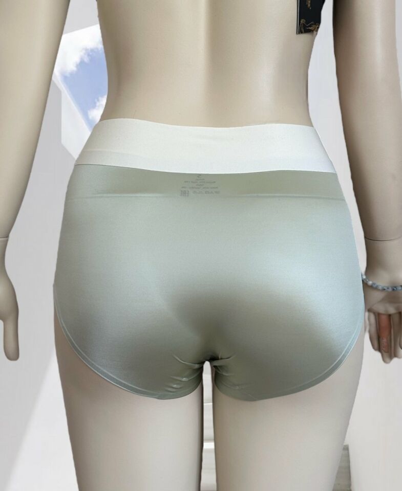 Alina Dikişsiz İz Yapmaz Yüksek Bel Üstün Kalite Beli Yazılı Hafif Slip Fıstık Yeşili - XL