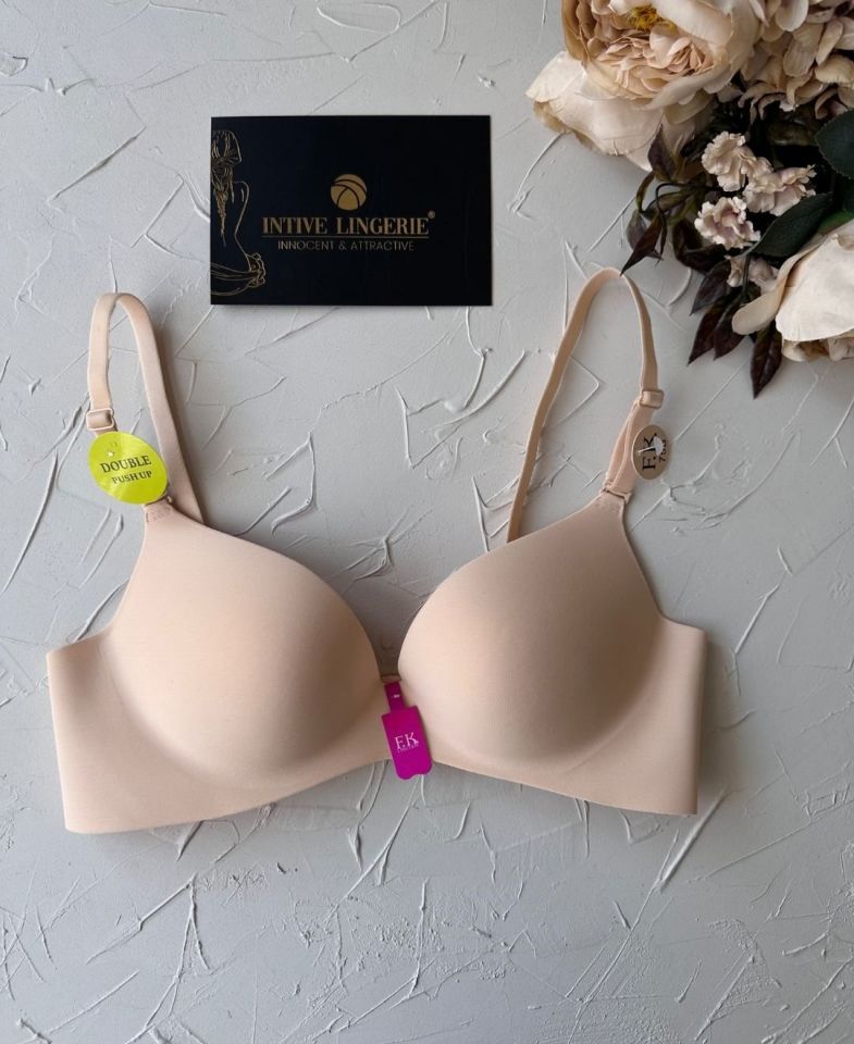 Intive Double Push-up Çift Destekli Balenli Lazer Kesim İz Yapmaz İthal Kaliteli Sütyen Ten Rengi - 80B