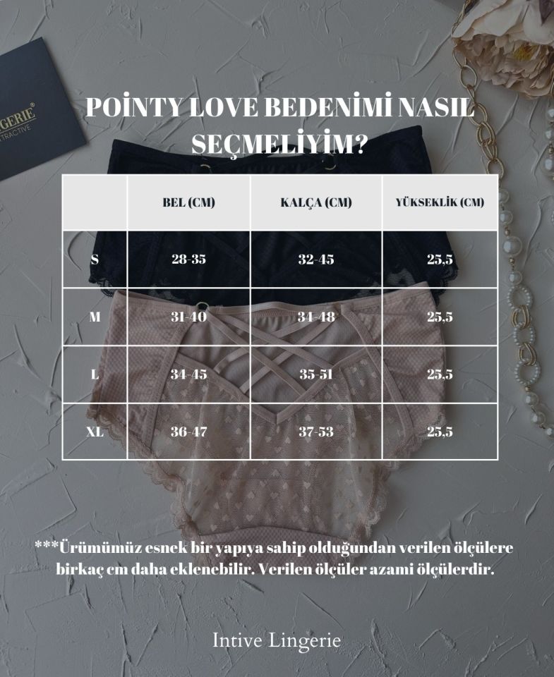 Pointy Love Kalpli Transparan Kumaş Arkası Dekolte Şeritli Yüksek Bel Slip Pudra  - L