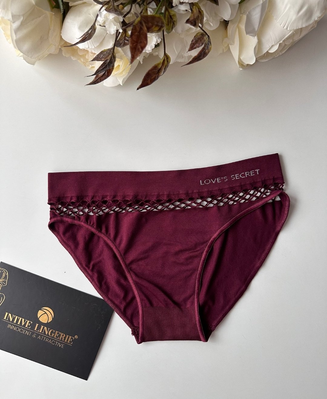 Kadın Dikişsiz Antibakteriyel Sportwear Fileli Slip/Bikini (Siyah, Bordo, Kahverengi, Lacivert) Bordo - S/M