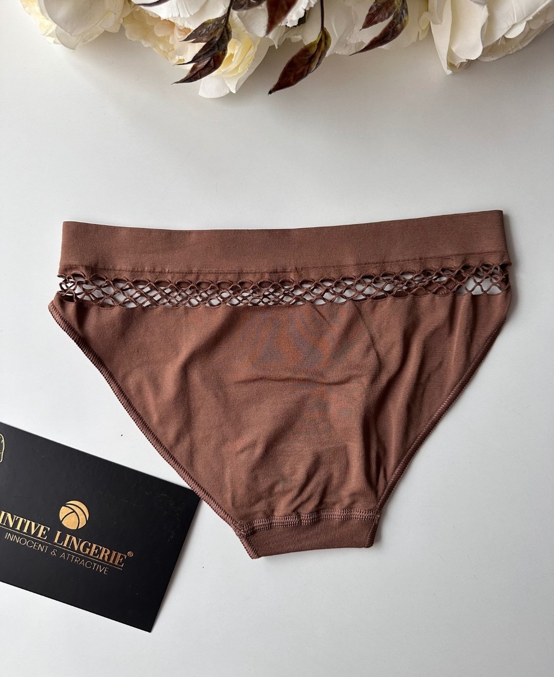 Kadın Dikişsiz Antibakteriyel Sportwear Fileli Slip/Bikini (Siyah, Bordo, Kahverengi, Lacivert) Kahverengi - M/L