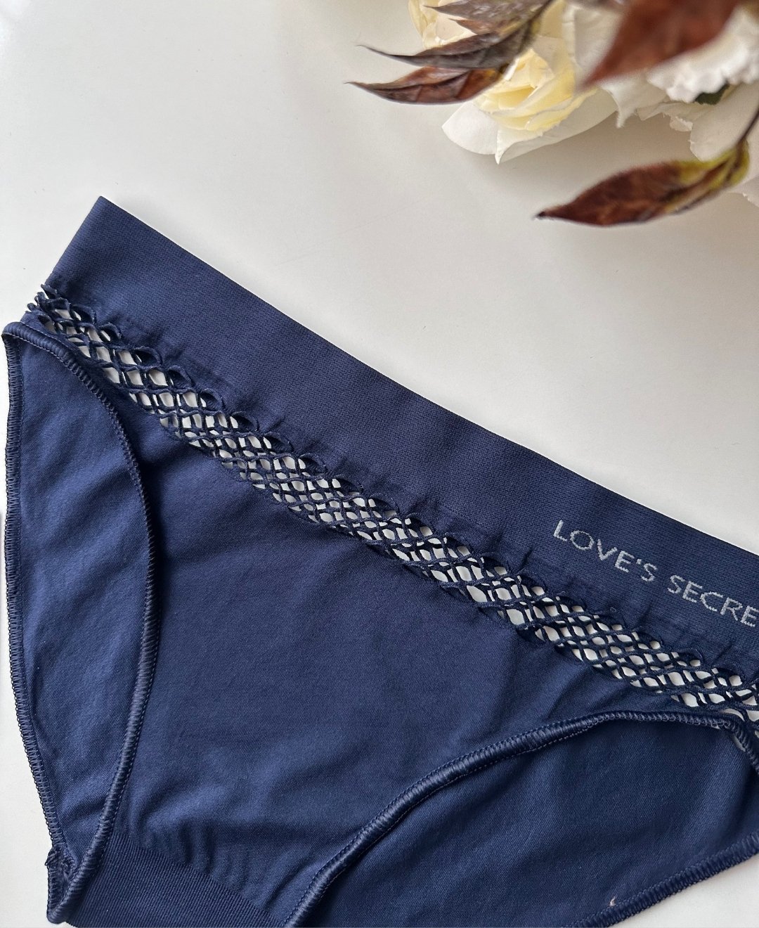 Kadın Dikişsiz Antibakteriyel Sportwear Fileli Slip/Bikini (Siyah, Bordo, Kahverengi, Lacivert) Lacivert - S/M