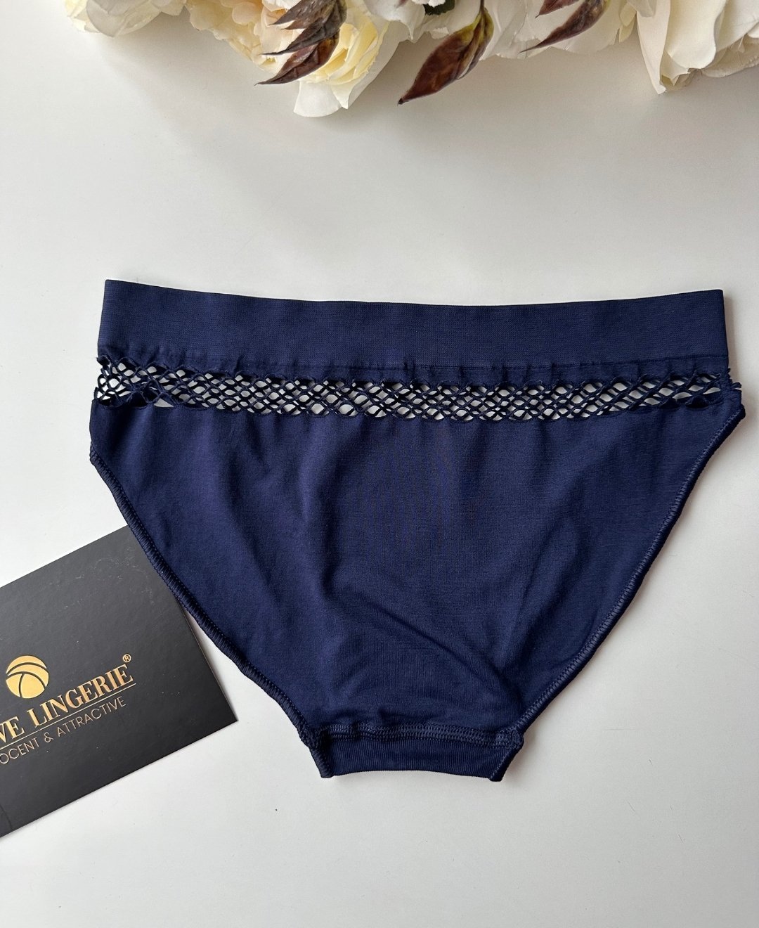 Kadın Dikişsiz Antibakteriyel Sportwear Fileli Slip/Bikini (Siyah, Bordo, Kahverengi, Lacivert) Lacivert - S/M