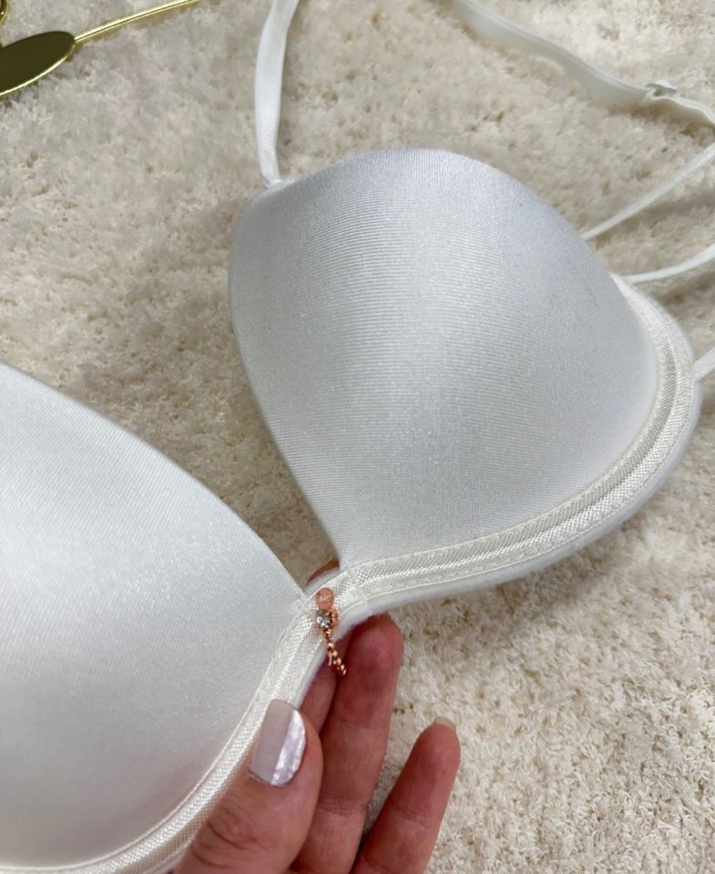 Le Jardin Valeria Biyeli Taşlı Mikro Push-up Arkası İp Detaylı Sütyen - 7007 Ekru - 80B