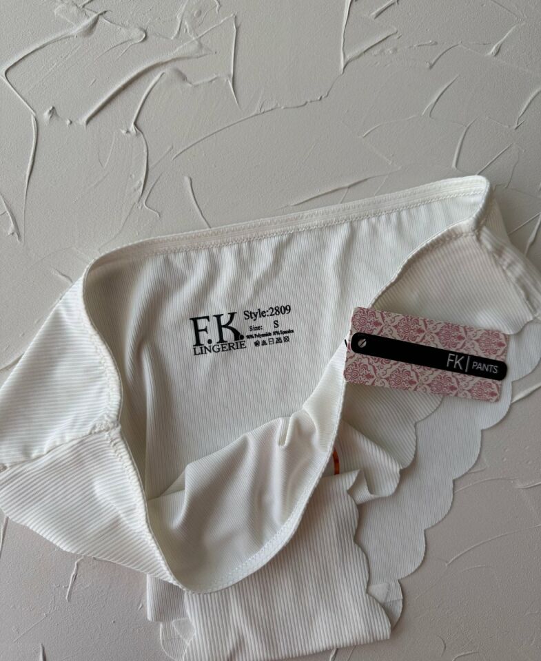 Mikro Lazer Kaşkorse Fitilli Kumaş Normal Bel Dikişsiz Slip/Külot Ekru - M
