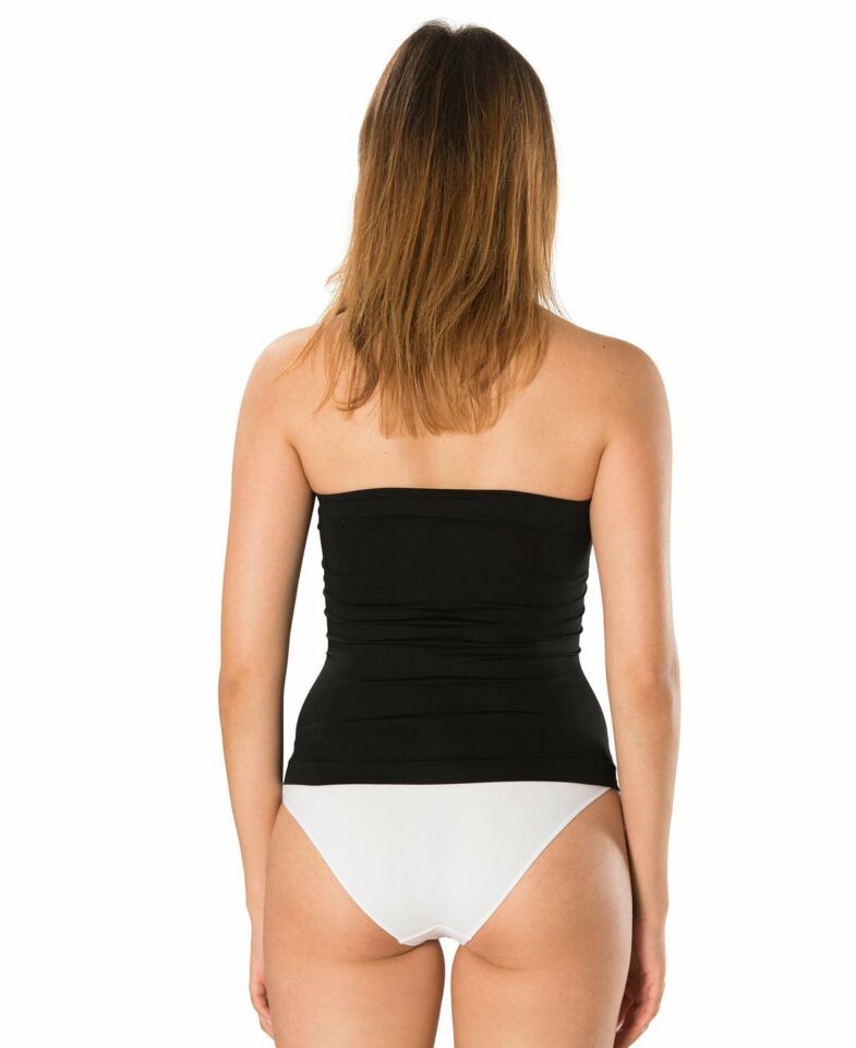 NBB Penye Straplez Askısız Slim-fit Body Dikişsiz Seamless Büstiyer-Tshirt -6144 Siyah - S