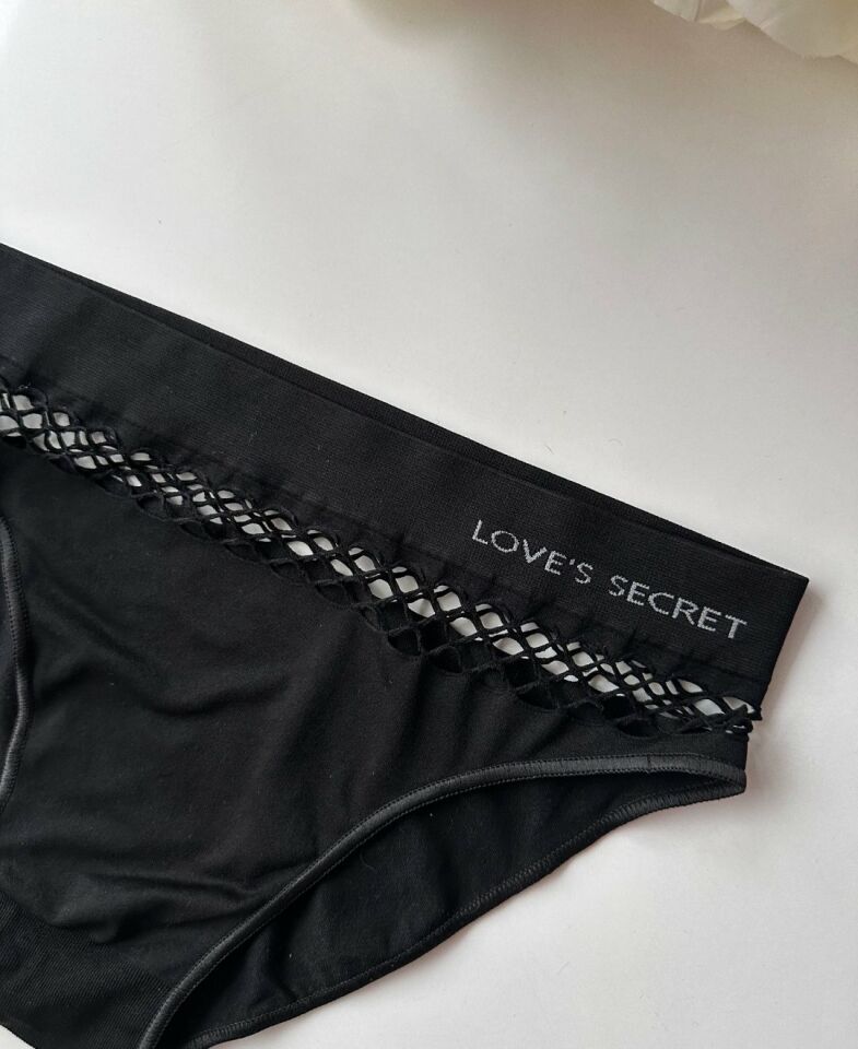 Kadın Dikişsiz Antibakteriyel Sportwear Fileli Slip/Bikini (Siyah, Bordo, Kahverengi, Lacivert) Siyah - L/XL