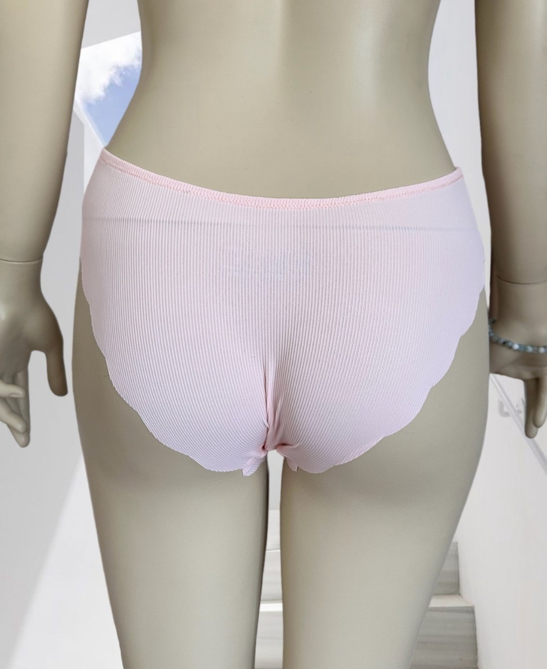 Mikro Lazer Kaşkorse Fitilli Kumaş Normal Bel Dikişsiz Slip/Külot Pembe - XL