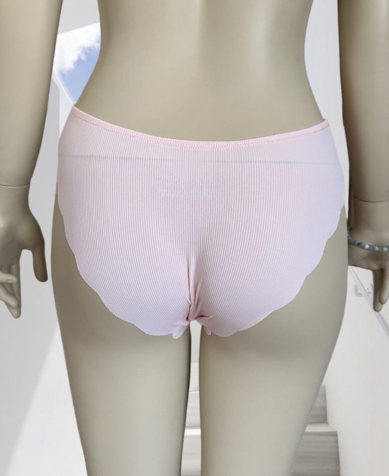 Mikro Lazer Kaşkorse Fitilli Kumaş Normal Bel Dikişsiz Slip/Külot Pembe - XL