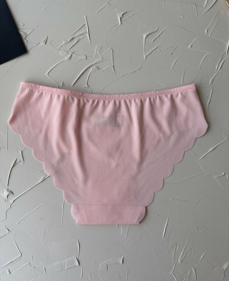 Mikro Lazer Kaşkorse Fitilli Kumaş Normal Bel Dikişsiz Slip/Külot Pembe - XL