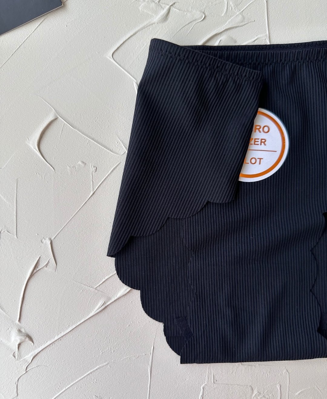 Mikro Lazer Kaşkorse Fitilli Kumaş Normal Bel Dikişsiz Slip/Külot Siyah - S
