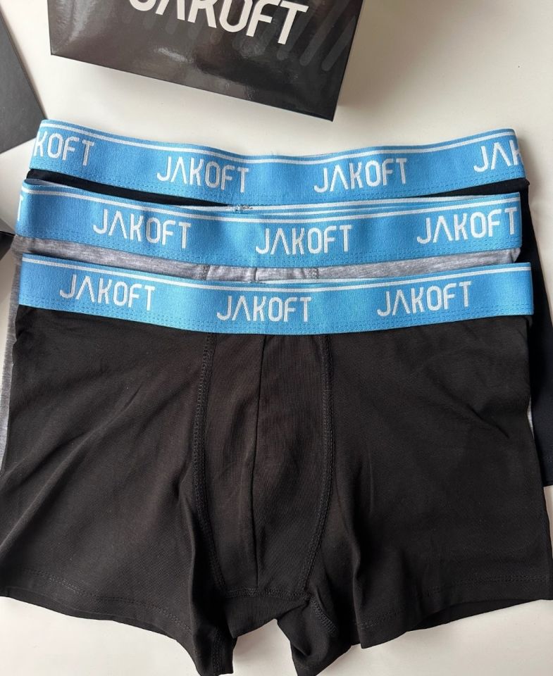 Jakoft Ultra Rahat Esnek %95 Pamuklu Üçlü Kutulu Erkek Boxer Mavi - S