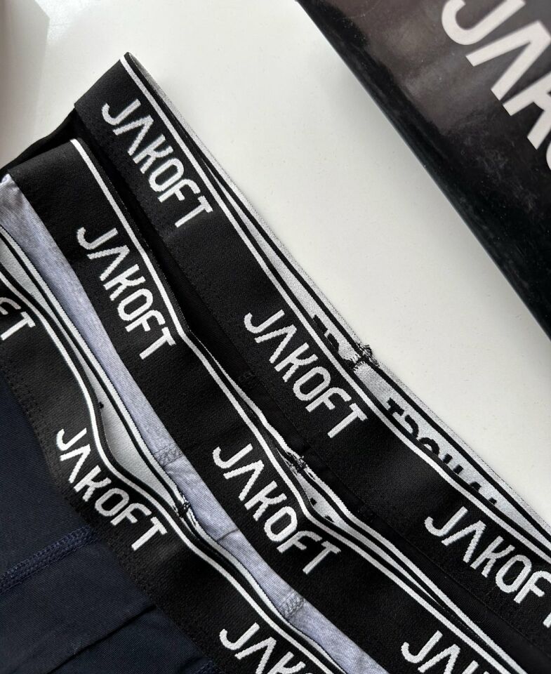 Jakoft Ultra Rahat Esnek %95 Pamuklu Üçlü Kutulu Erkek Boxer Siyah - L