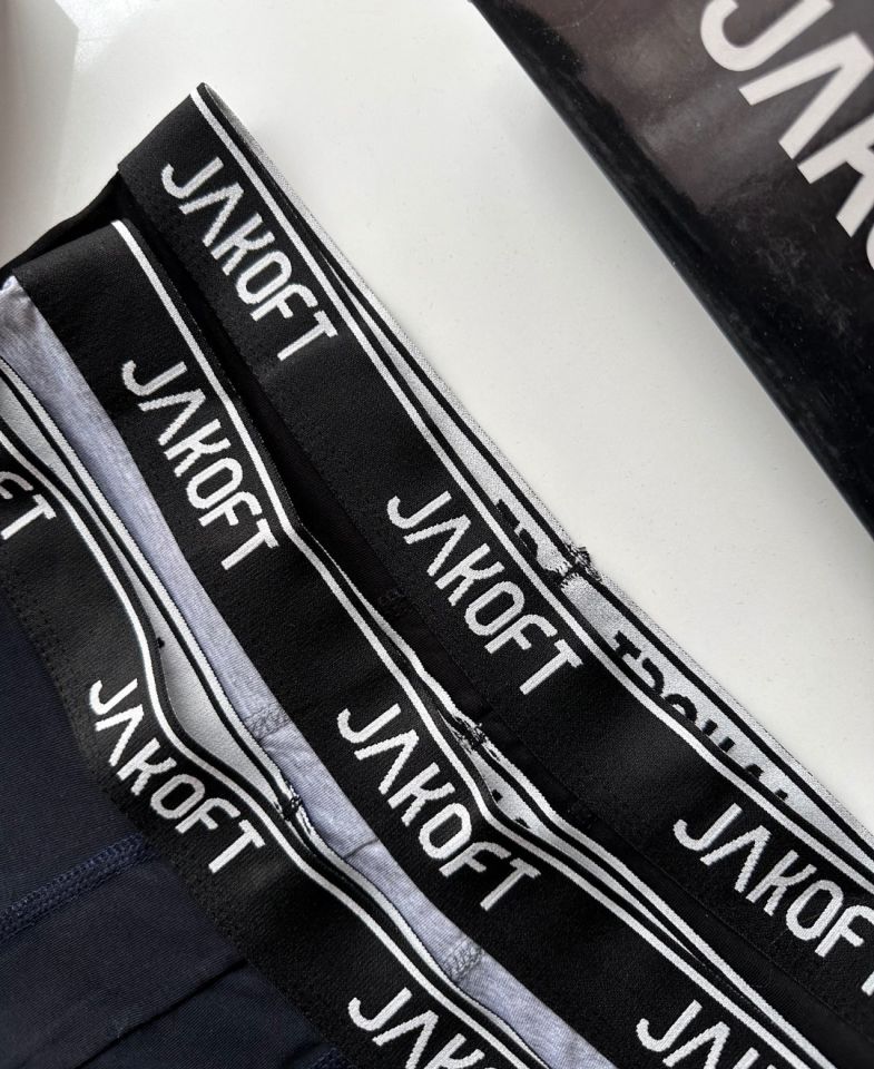 Jakoft Ultra Rahat Esnek %95 Pamuklu Üçlü Kutulu Erkek Boxer Siyah - XXL
