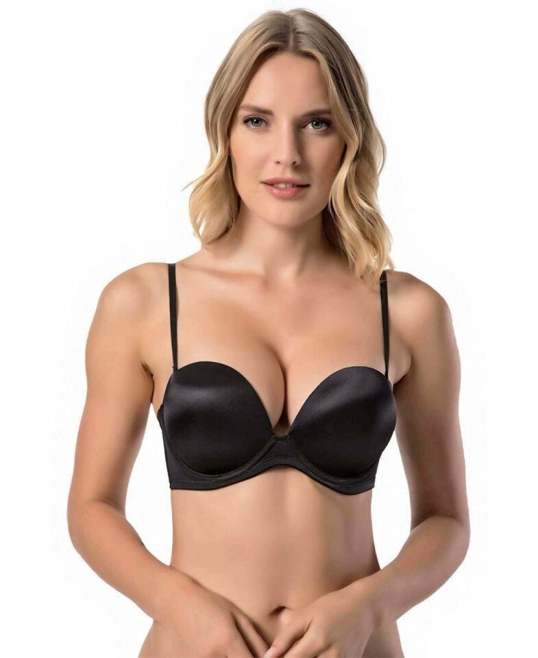 Le Jardin Blanche Double Push-up Silikonlu Askılı/Askısız Sütyen -7036 Siyah - 75B