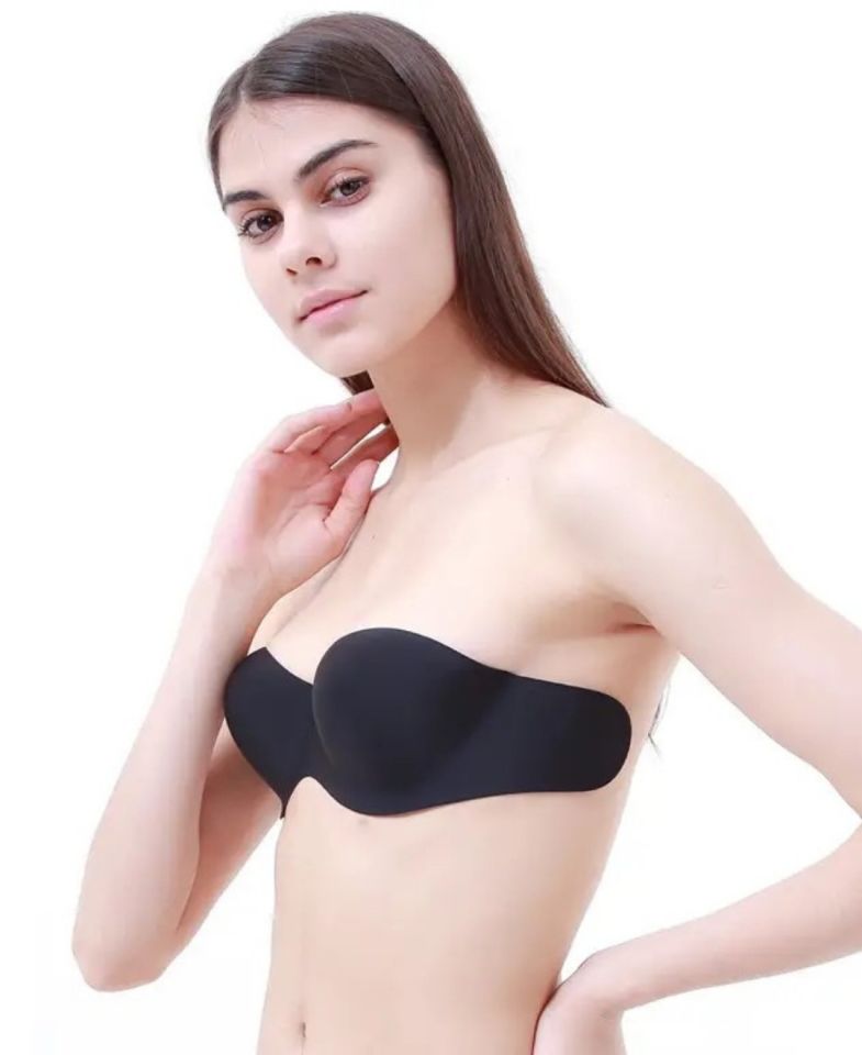 Revolution Bra Sırtsız Yanlardan Yapıştırma Straplez Hafif Destekli Sütyen Siyah - 90B
