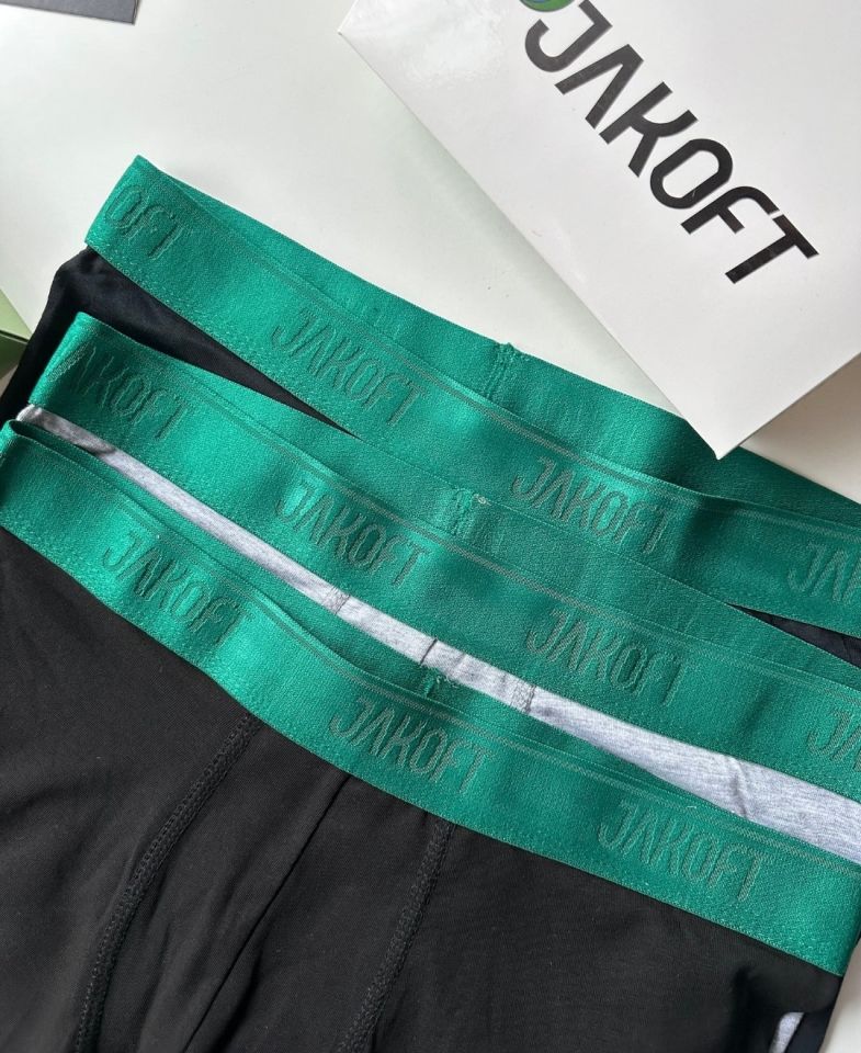 Jakoft Ultra Rahat Esnek %95 Pamuklu Üçlü Kutulu Erkek Boxer Yeşil - S
