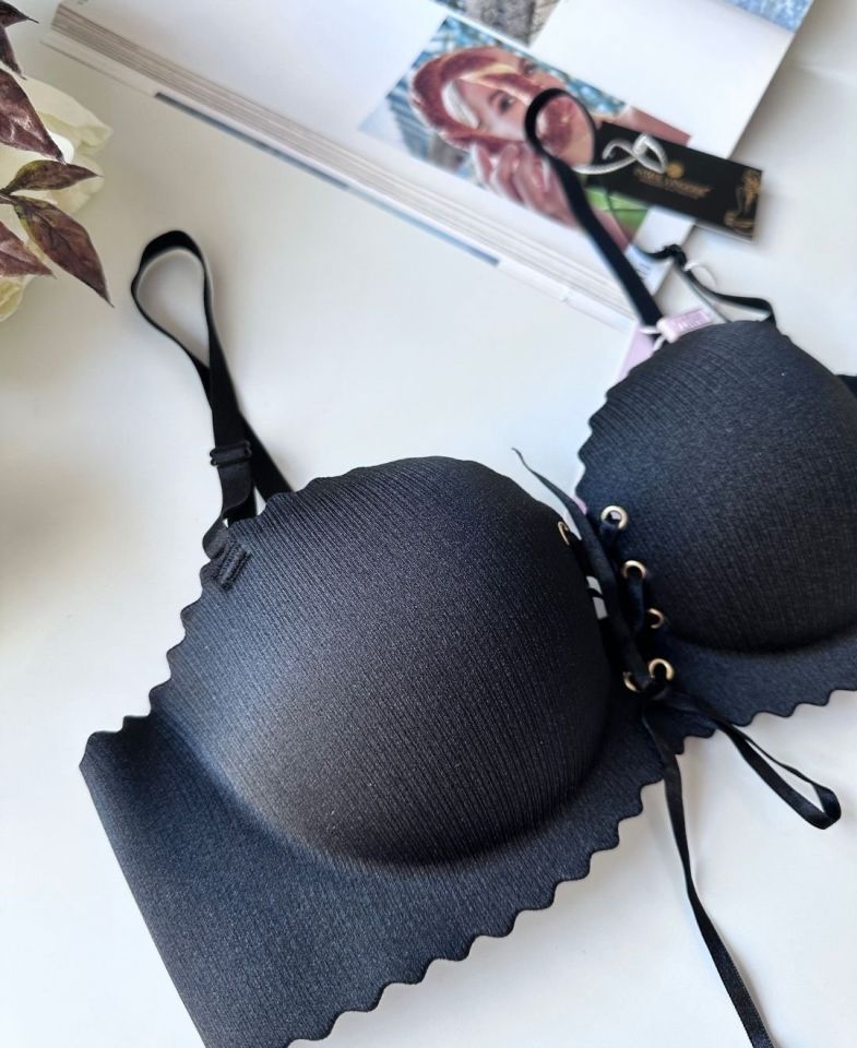 Lady Lazer Kesim Önden Bağlamalı İthal Push-up Maximizer Sütyen Siyah - 85B