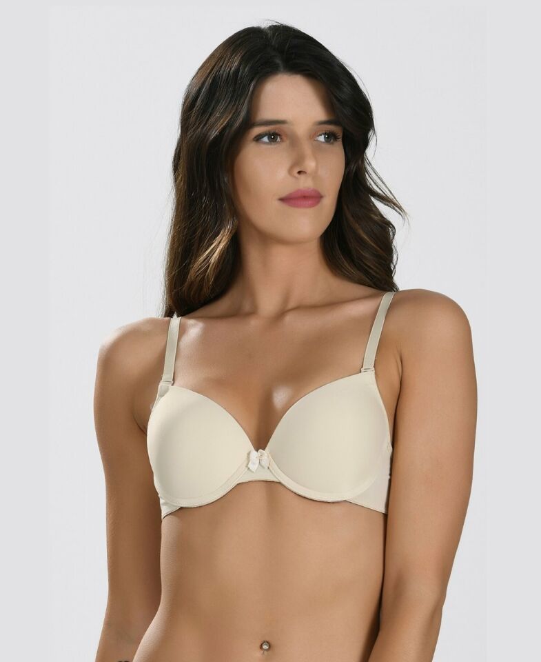 NBB Hafif Destekli Balenli Basic Sütyen (Ten, Siyah, Beyaz)- 3539 Ten Rengi - 75B