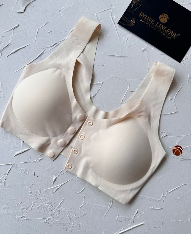 Gracie Lazer Kesim Dikişsiz Önü Çıtçıtlı Açılabilir Rahat Bralet/Sütyen (Emziren Anneler) Ekru - M
