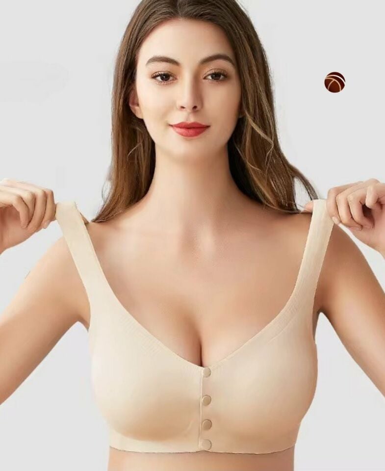 Gracie Lazer Kesim Dikişsiz Önü Çıtçıtlı Açılabilir Rahat Bralet/Sütyen (Emziren Anneler) Ekru - L