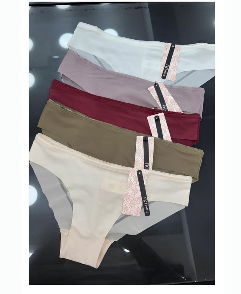 Kadın Arkası Transparan Detaylı Dikişsiz İz Yapmaz Brazilian Külot -2805 Gül Kurusu - XL