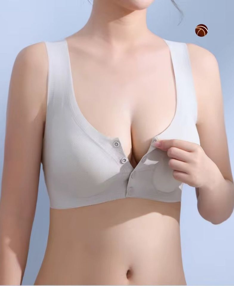 Gracie Lazer Kesim Dikişsiz Önü Çıtçıtlı Açılabilir Rahat Bralet/Sütyen (Emziren Anneler) Gri - L