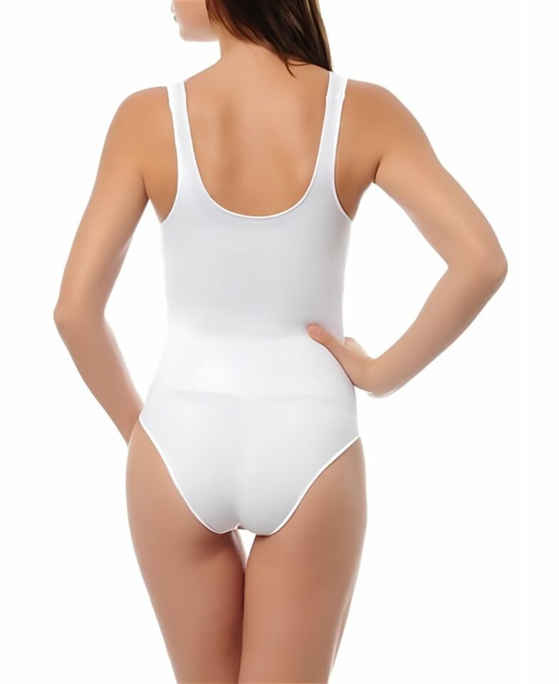 NBB Seamless Kalın Askılı Dikişsiz Çıtçıtlı Body -2979 Beyaz - M