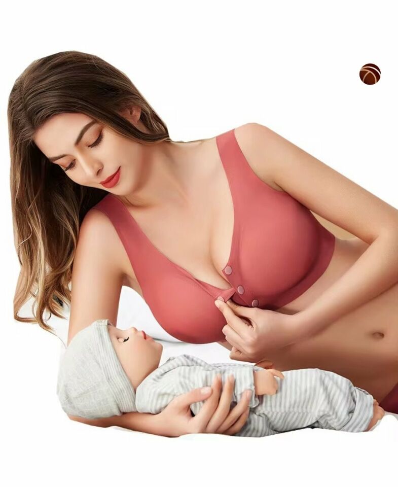 Gracie Lazer Kesim Dikişsiz Önü Çıtçıtlı Açılabilir Rahat Bralet/Sütyen (Emziren Anneler) Nar Çiçeği - M