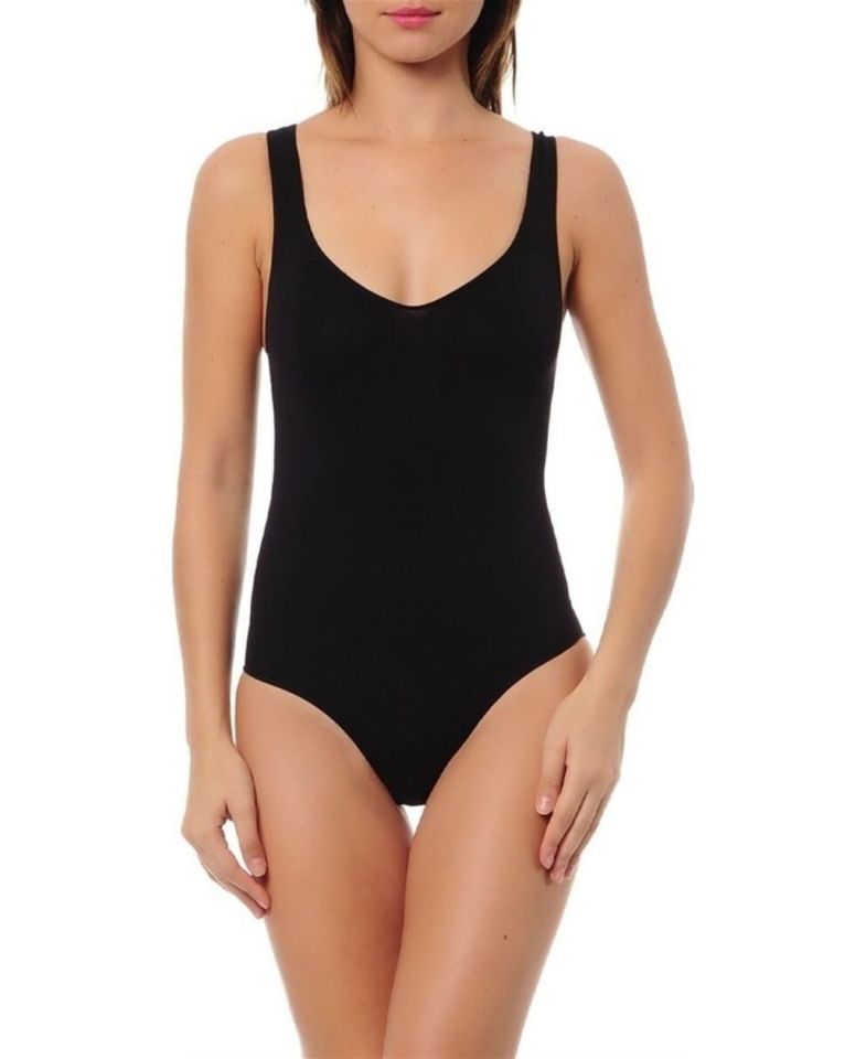 NBB Seamless Kalın Askılı Dikişsiz Çıtçıtlı Body -2979 Siyah - M