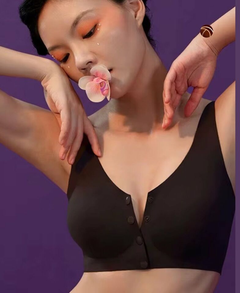 Gracie Lazer Kesim Dikişsiz Önü Çıtçıtlı Açılabilir Rahat Bralet/Sütyen (Emziren Anneler) Siyah - L