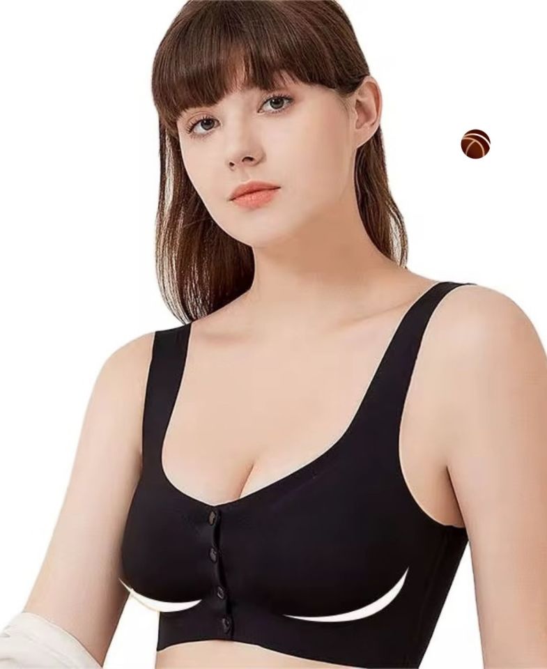 Gracie Lazer Kesim Dikişsiz Önü Çıtçıtlı Açılabilir Rahat Bralet/Sütyen (Emziren Anneler) Siyah - XL