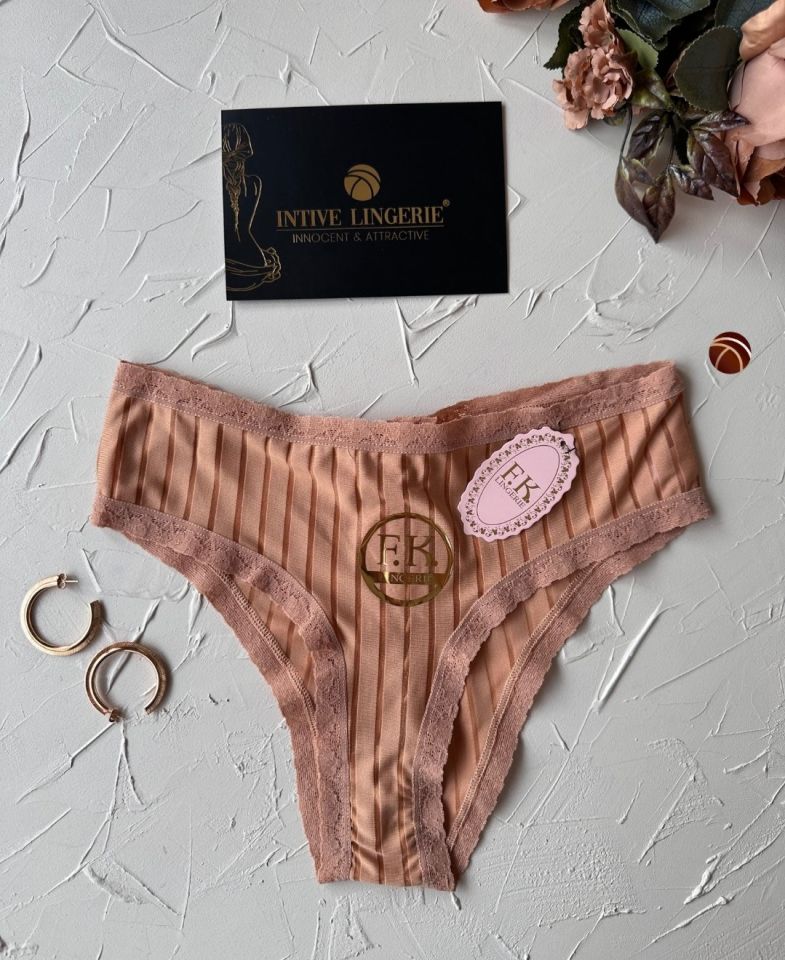 Lola Transparan Arkası Bağlama Detaylı Fantezi/Günlük Kullanım Külot/Tanga (Limited) Somon - S/M