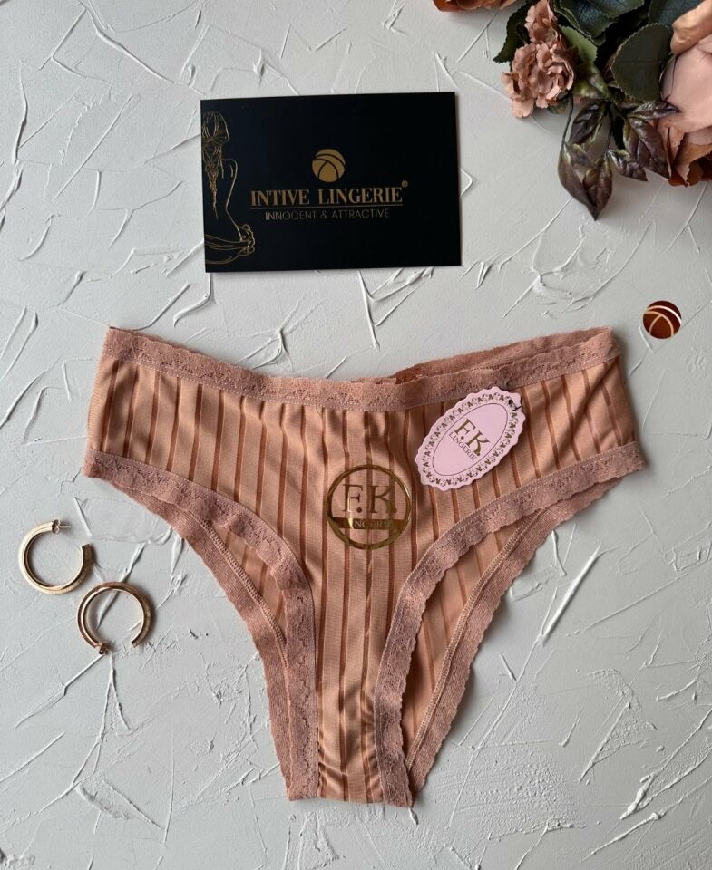 Lola Transparan Arkası Bağlama Detaylı Fantezi/Günlük Kullanım Külot/Tanga (Limited) Somon - L/XL