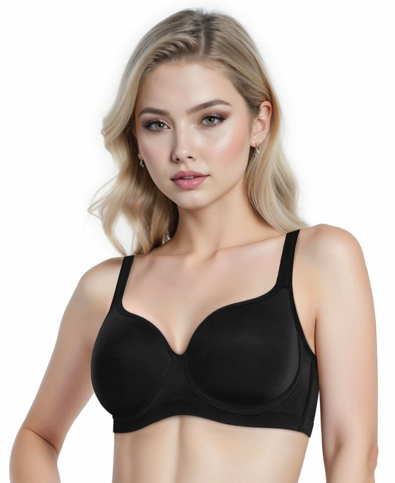 Le Jardin C Cup Balenli Desteksiz Basic Toparlayıcı Sütyen-9720 Siyah - 100C