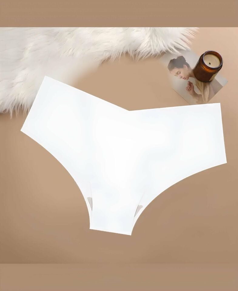 Kadın Günlük Kullanım %100 Orijinal Lazer Kaliteli V Kesim Külot/Slip -2811 Ekru - XL