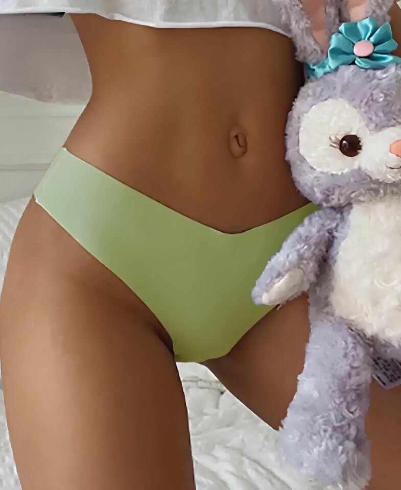Kadın Günlük Kullanım %100 Orijinal Lazer Kaliteli V Kesim Külot/Slip -2811 Su Yeşili - XL