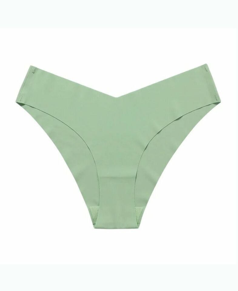 Kadın Günlük Kullanım %100 Orijinal Lazer Kaliteli V Kesim Külot/Slip -2811 Su Yeşili - XL