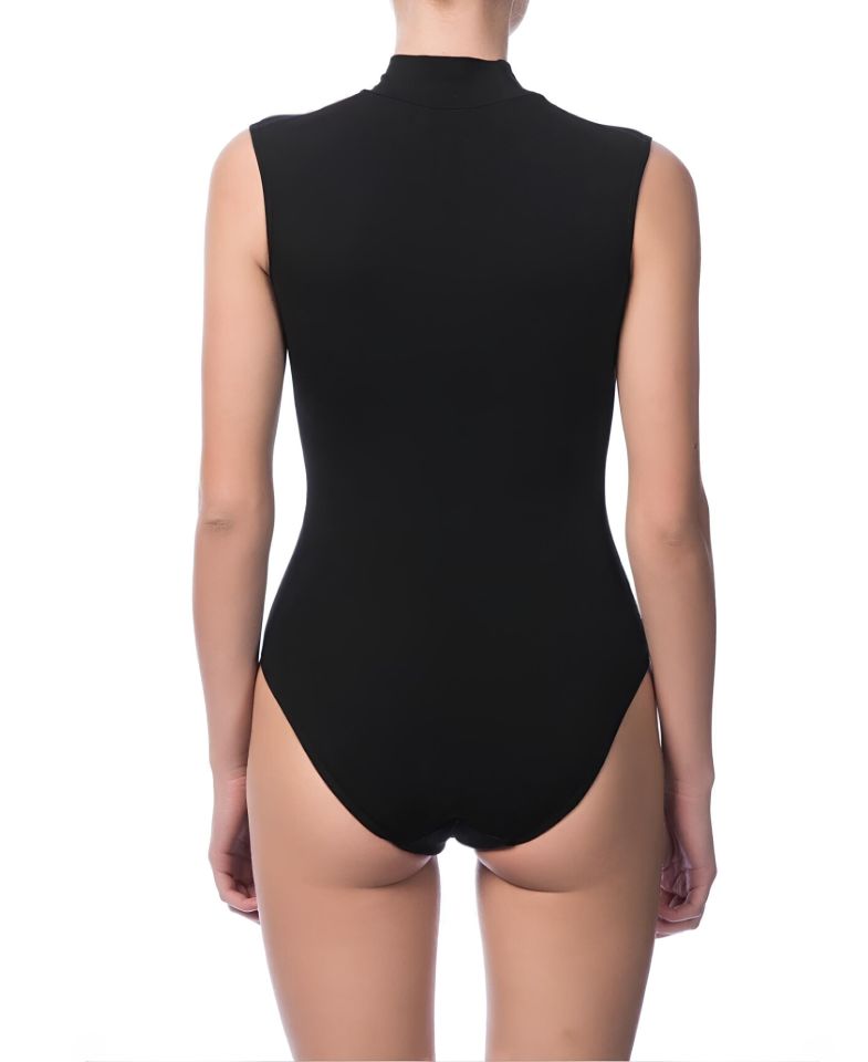 NBB %95 Pamuklu Balıkçı Yaka Çıtçıtlı Body-2950 Siyah - XL