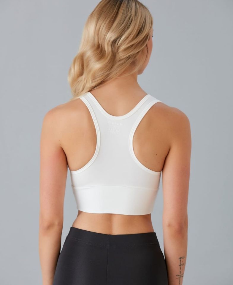 Aurafit Arkası Halter Kesim U Yaka Spor Sütyeni/Büstiyer/Croptop-9041 Beyaz - M/L