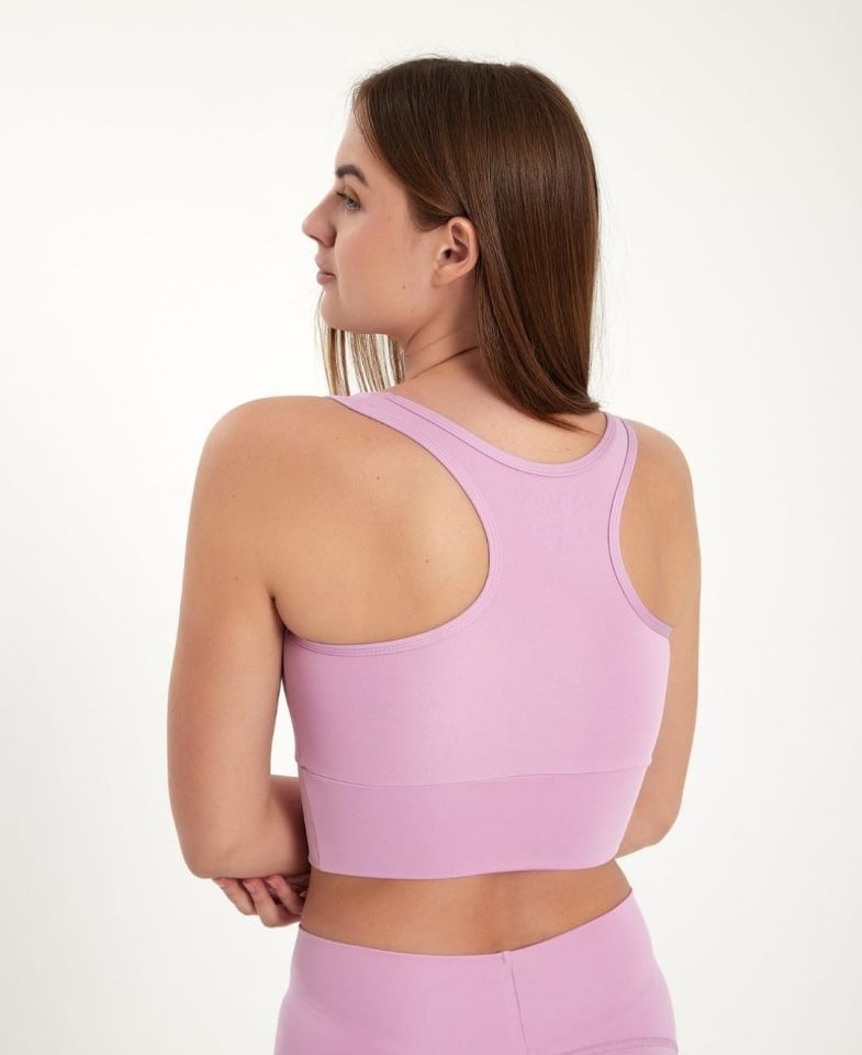 Aurafit Arkası Halter Kesim U Yaka Spor Sütyeni/Büstiyer/Croptop-9041 Pudra  - S/M