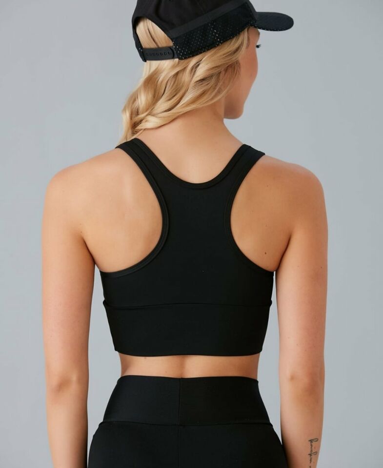 Aurafit Arkası Halter Kesim U Yaka Spor Sütyeni/Büstiyer/Croptop-9041 Siyah - M/L