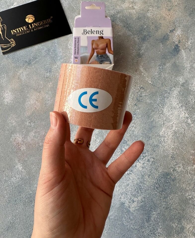 Göğüs Ucu Belli Etmeyen Pamuklu Yapıştırma Meme Kaldırma/Dikleştirme Bandı Ten Rengi - Standart