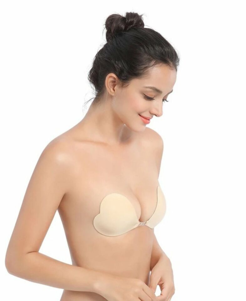 Intive İthal Kalp Kesim Cup Ten Silikon Askısız Dekolte Straplez Sütyen -1306 Ten - L/XL