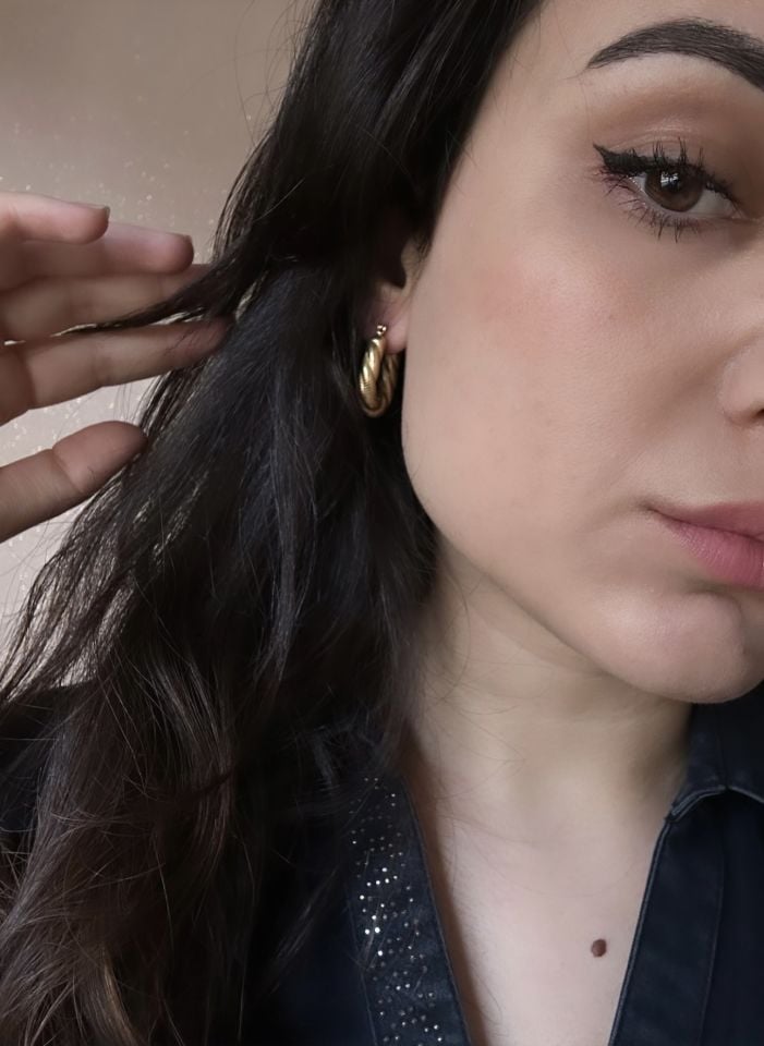 Kadın Çelik Vintage Burgu Detaylı Halka Küpe