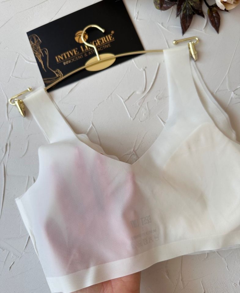 Ellie Dikişsiz İce-Silk (Buz İpek) Görünmez Ultra Hafif Padli Nefes Alabilir İthal Bralet/Sütyen Ekru - XL