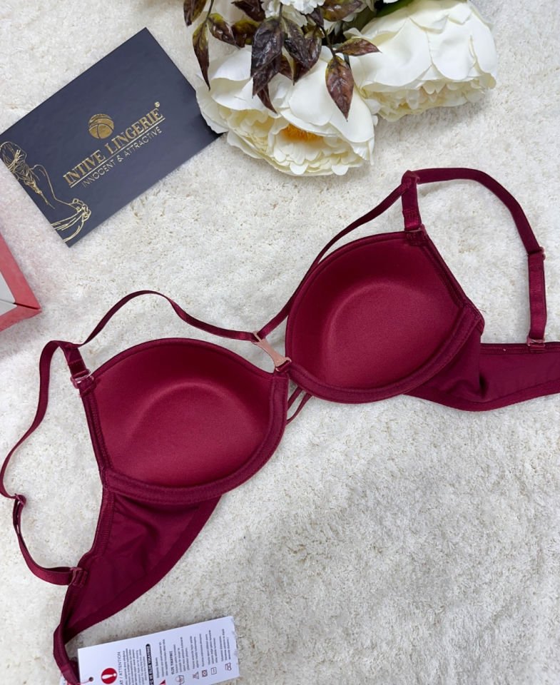 Le Jardin Monica Göğsü Şeritli Mikro Push-up Arkası İp Detaylı Sütyen - 7008 Mürdüm - 75B