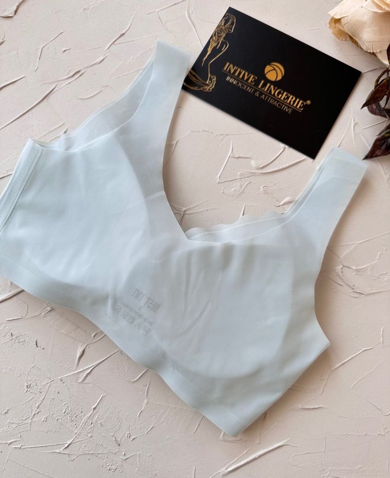 Ellie Dikişsiz İce-Silk (Buz İpek) Görünmez Ultra Hafif Padli Nefes Alabilir İthal Bralet/Sütyen Mavi - XL