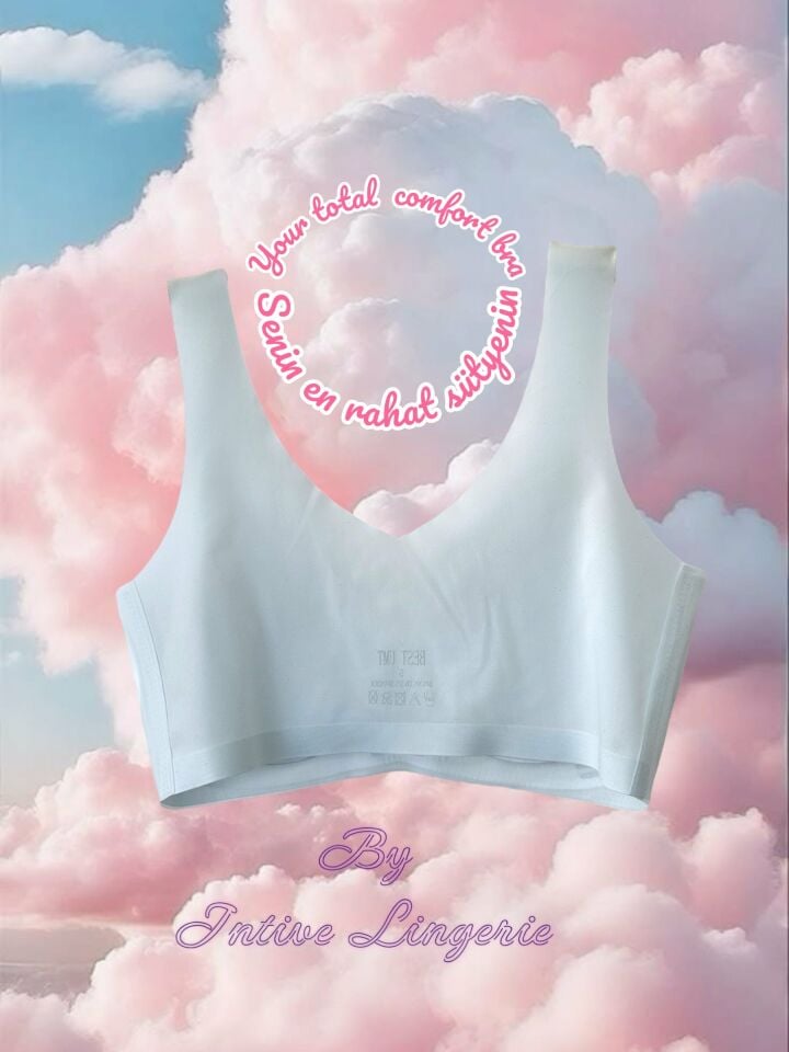 Ellie Dikişsiz İce-Silk (Buz İpek) Görünmez Ultra Hafif Padli Nefes Alabilir İthal Bralet/Sütyen Mavi - XL