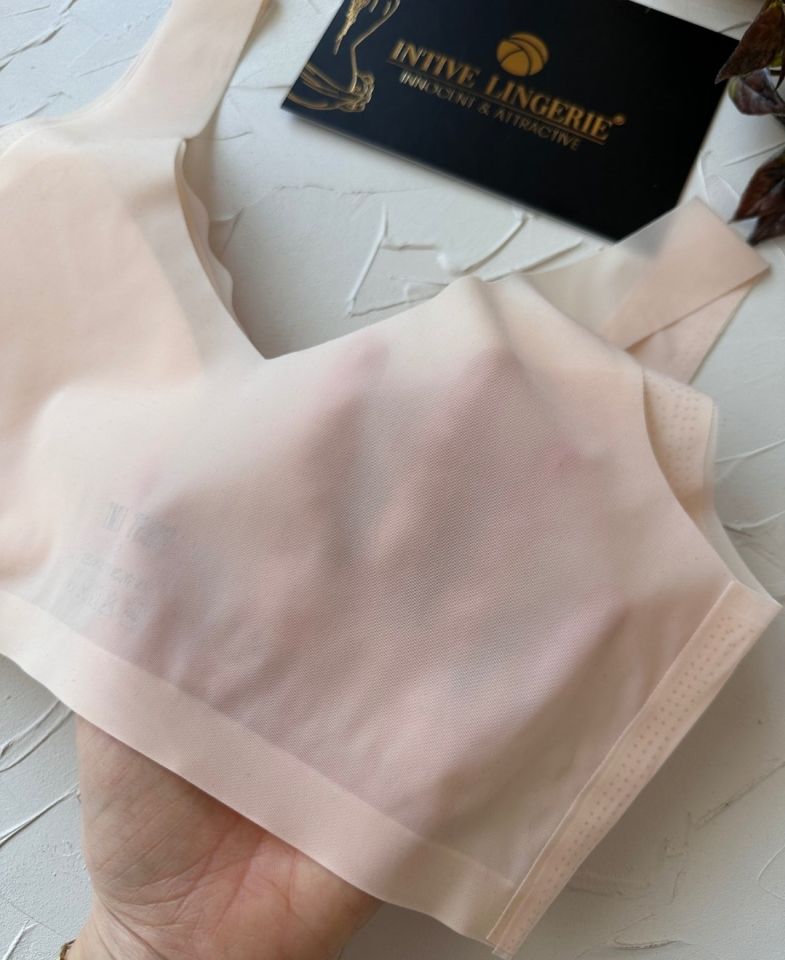 Ellie Dikişsiz İce-Silk (Buz İpek) Görünmez Ultra Hafif Padli Nefes Alabilir İthal Bralet/Sütyen Pudra  - M